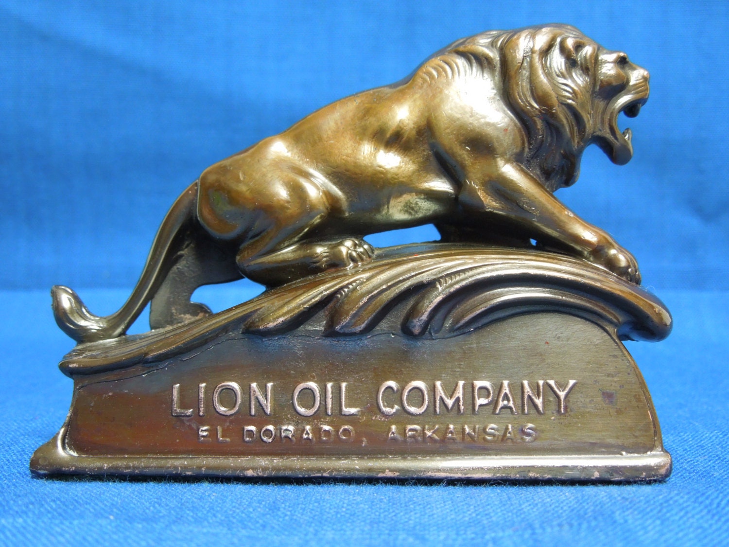Lion Oil Company El Dorado Arkansas Cast Metal Bronze Lion