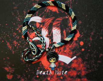 Death Note friendship bracelet with 'L' charm Free UK Postage!