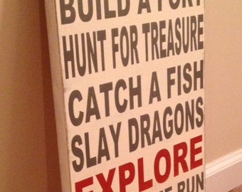 Boys Room sign - wood wall art