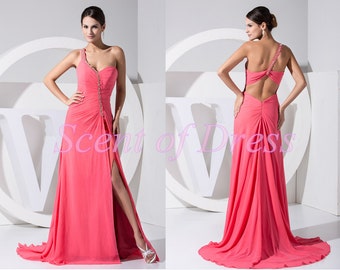 Ready to ship sale coral color chiffon emotions oh my top and  poetry skirt two piece dress