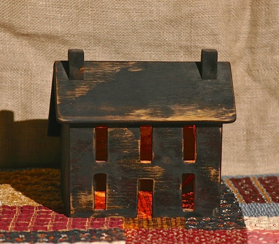 Items Similar To Small Lighted Primitive Saltbox House On Etsy   Il 570xN.583239942 Qrhu 