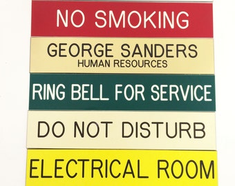 Custom Engraved 2" X 10" Nameplate - Desk - Sign - Office Wall Door Personalized - All Colors