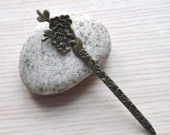 5pcs Antique Bronze Restoring ancient ways is the plum blossom bookmarks Charms-- 28*132mm ---G0082