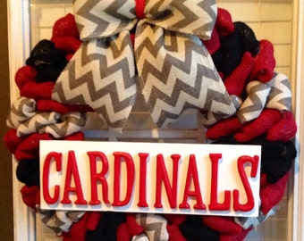 Burlap Wreath - Summer Wreaths for Door - Door Wreath - Front Door Wreath - Cardinals Wreath - Cardinals Decor
