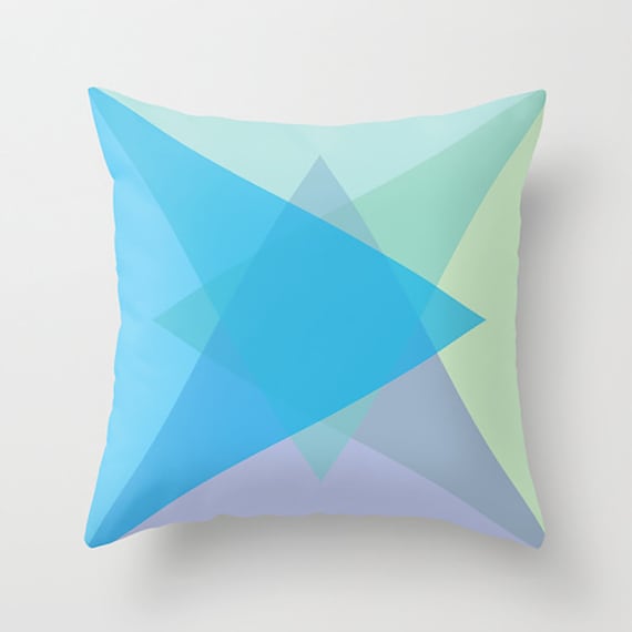 Items similar to Throw Pillow Cover - Geometric - Lavender, Light Green, Mint, Ocean Blue on Etsy