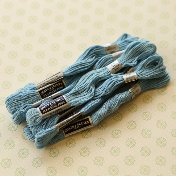 Download 10 Vintage Blue Coats and Clark's Embroidery Floss Thread