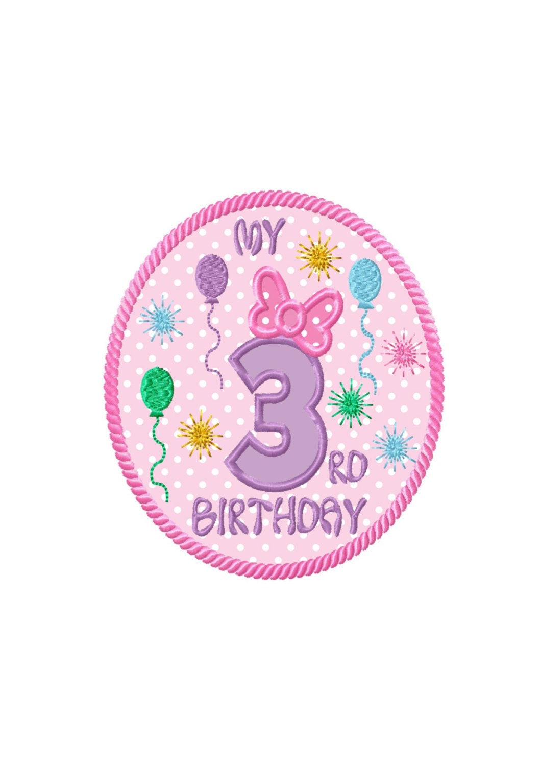 My 3rd birthday applique machine jessecmault design no 85