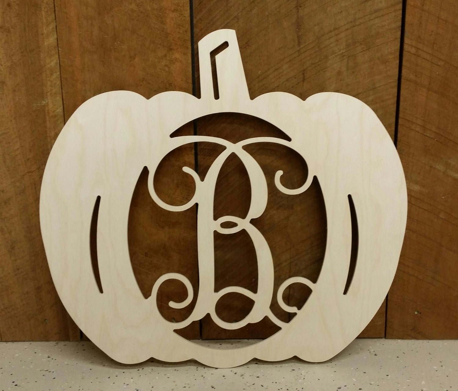Unpainted Pumpkin Door Hanger Wooden Pumpkin Door by letterworld