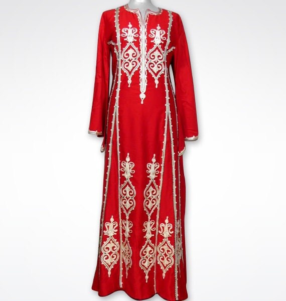 red and white kaftan