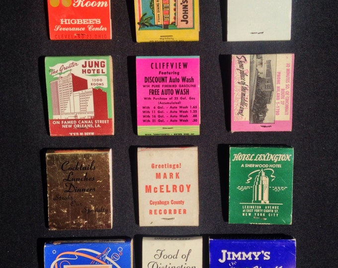 Storewide 25% Off SALE Vintage Unused Matchbooks With Mid-Century Advertising From Across The Country, Assorted Set of 12 Near Mint Conditio