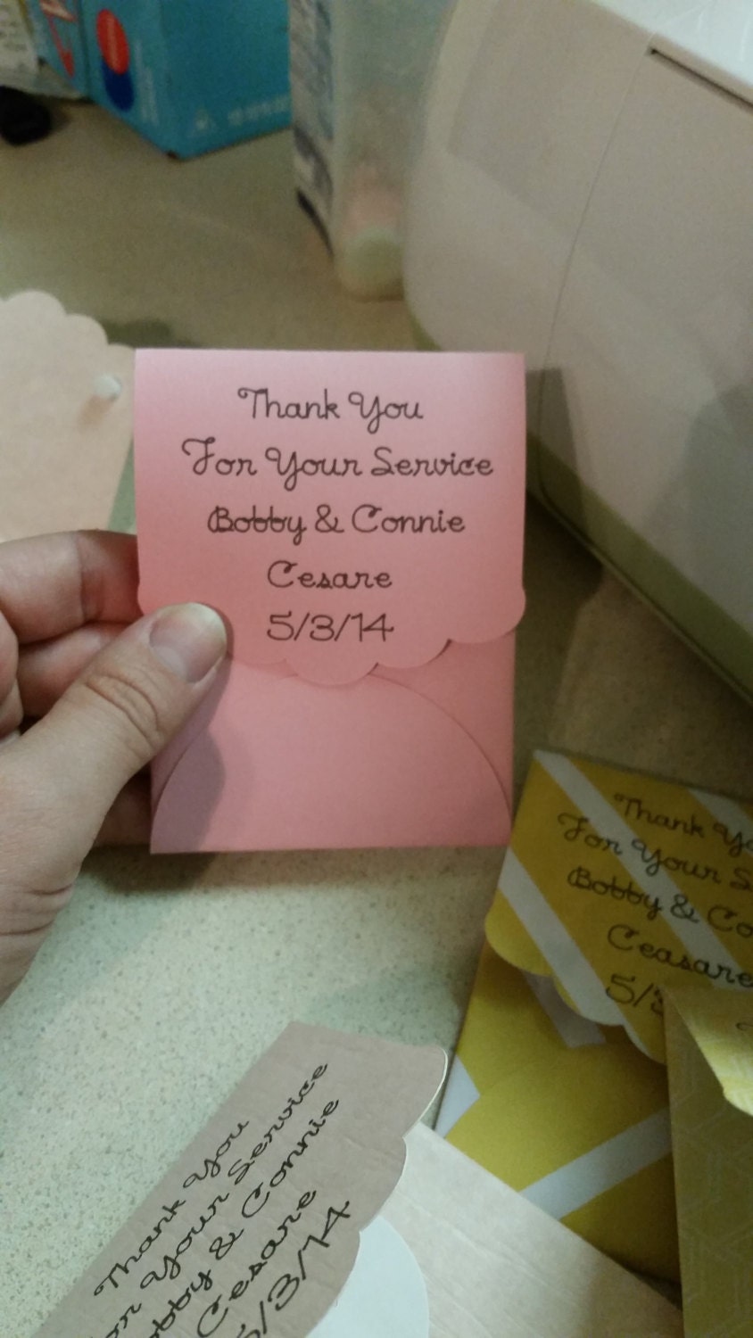 Tipping Envelopes vendor tips day of wedding personalized