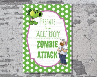 Plants vs Zombies printable - Prepare for an all out zombie attack