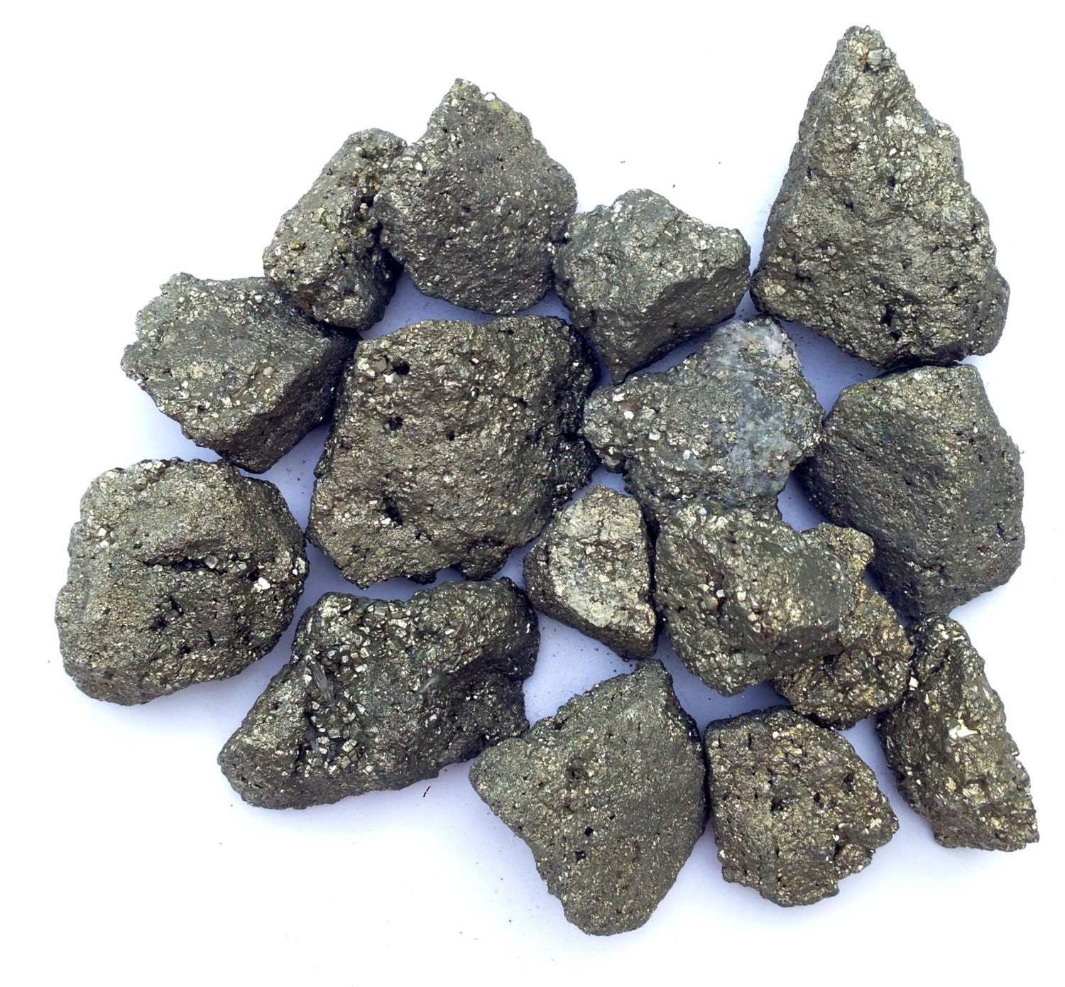 1/4 lb IRON PYRITE Small-Large Natural Crystal by TheWindingsShop