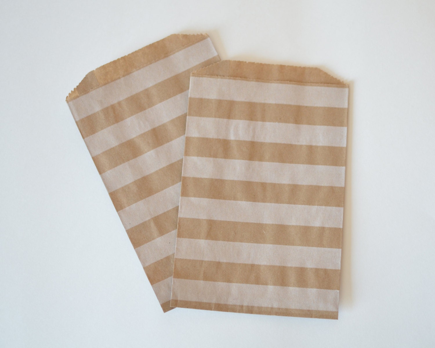 White Striped Kraft Paper Bags // Middy Bitty Bags // Nautical
