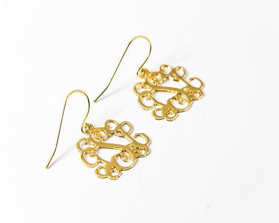 Monogram Earring- 1.25 inch Personalized Monogram - 18K Gold Plated