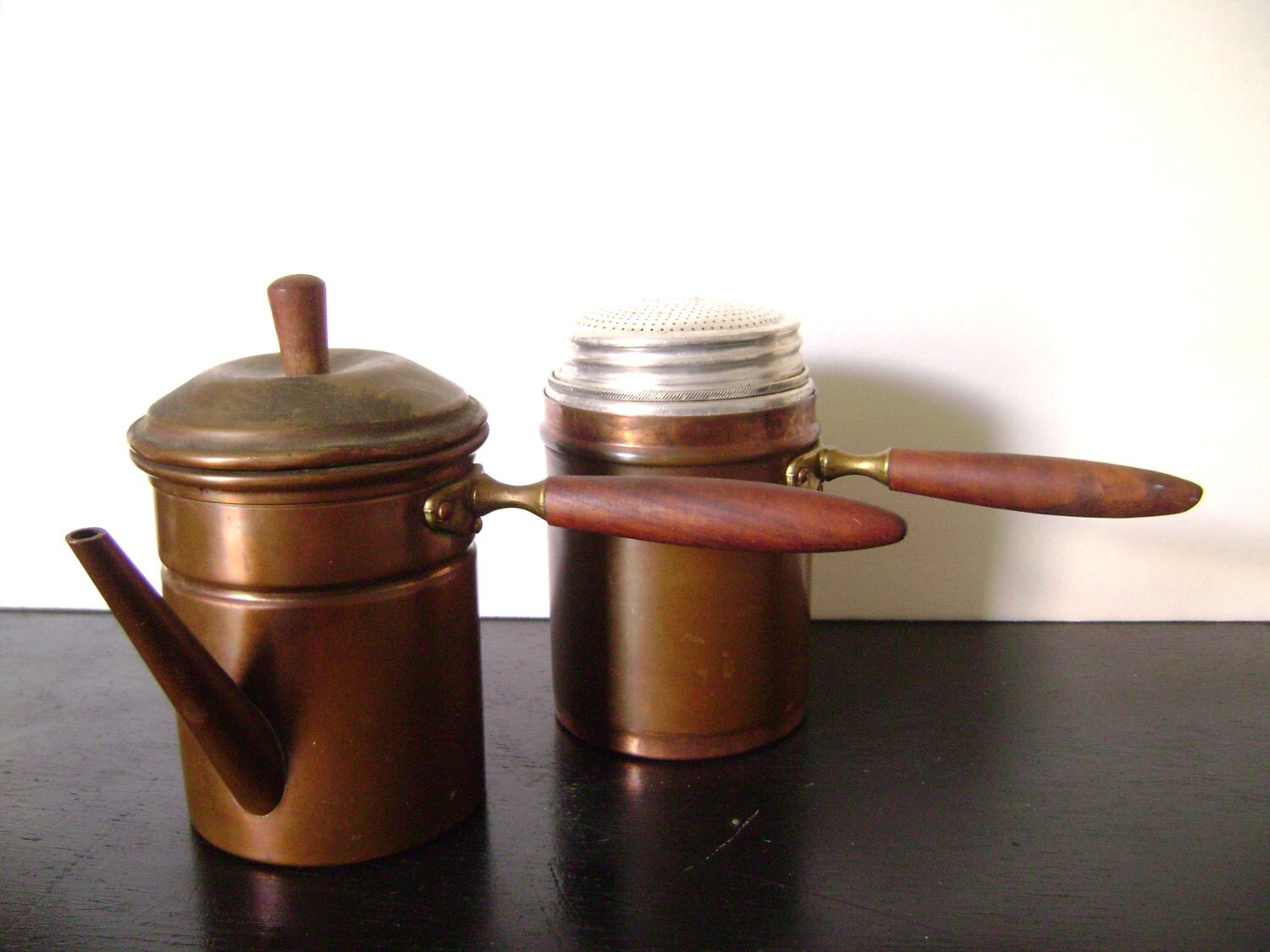 Vintage Copper Neapolitan Coffee Pot Espresso Flip Pot