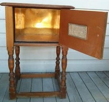 1940s Antique Copper Lined Storage Table Humidor
