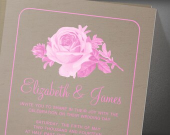 Brown Flower Wedding invites