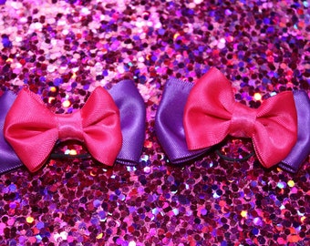 Dog Hair Bows - Pack of 2 Purple and Pink Dog Hair Bows - 20% profit goes to A Way for a Stray.