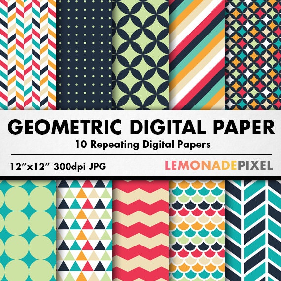 Download Geometric Digital Paper Tileable Background Repeating