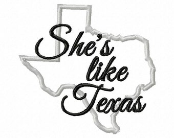 4X4 She's Like Texas Embroidery design