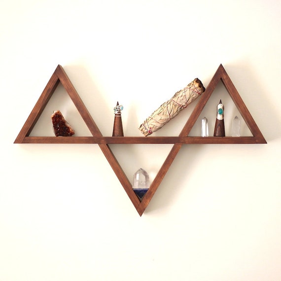 Items similar to Wooden Triangle Shelf // Handmade Timber Triangle