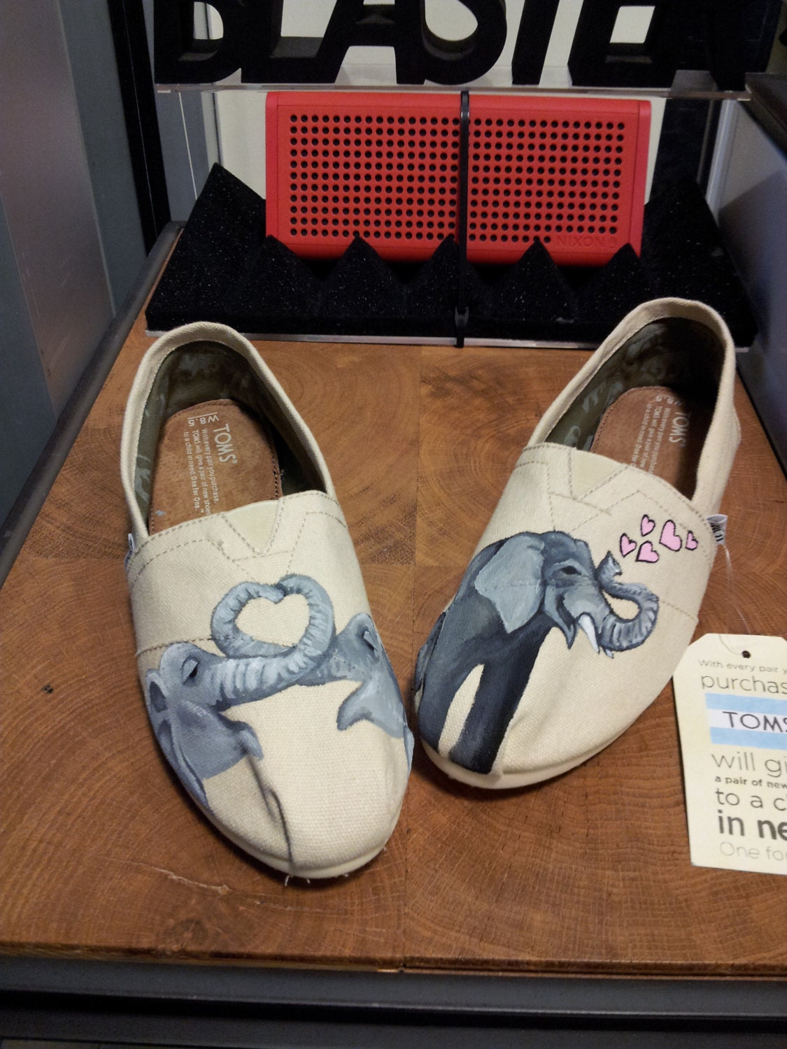 Toms Shoes Customized Elephants Love