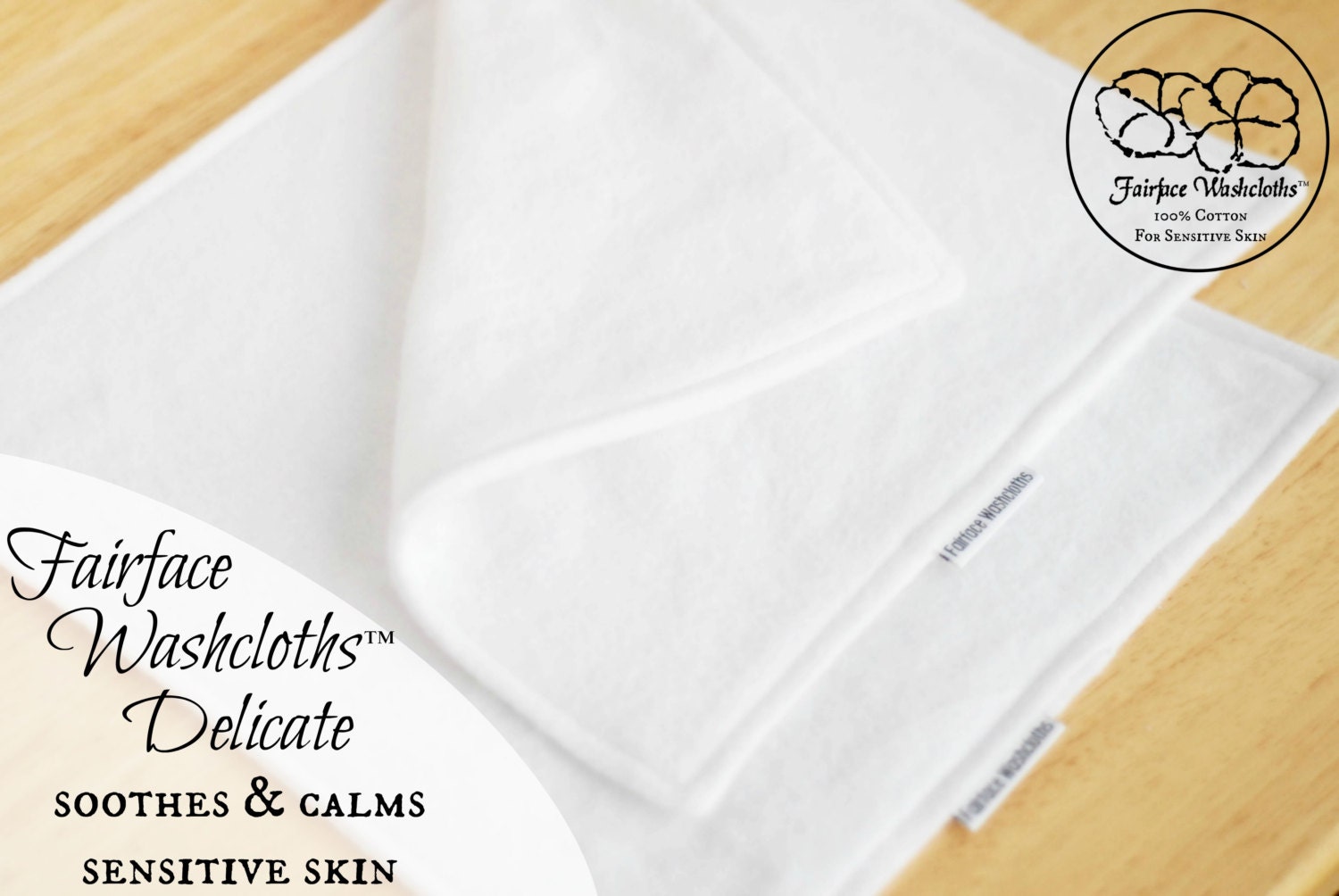 Softest Washcloths for Sensitive Skin Set of 2 Soothing