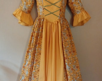 Size 12 Girls Colonial Dress, 18th Century, Ready to Ship