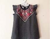 Polka dot fox dress baby toddler Supayana