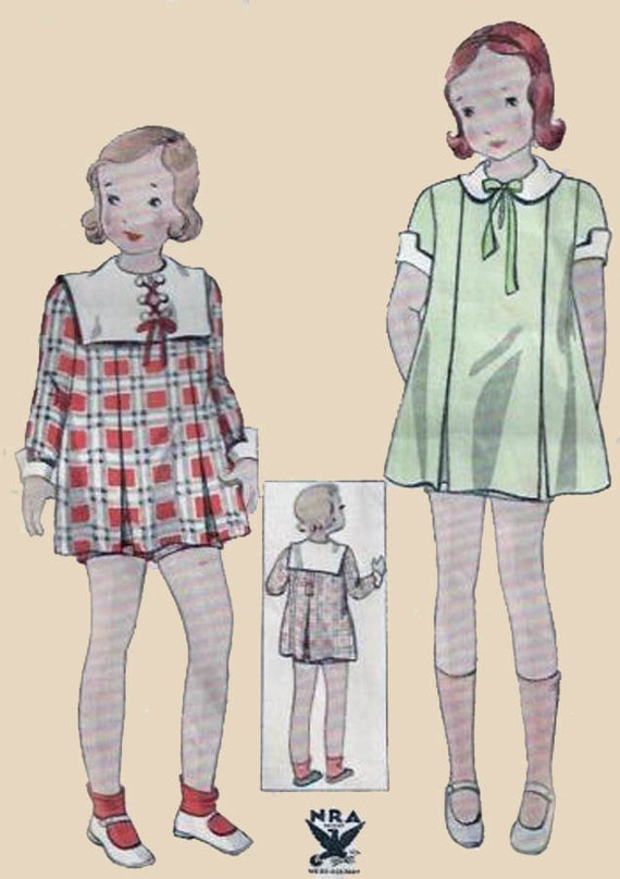 1930s Girls Dress and Panties Simplicity 1360 Vintage 30s