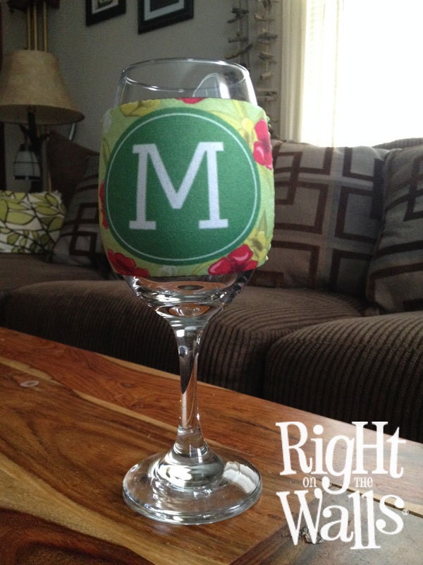 Wine Glass Koozie Huggie Personalize your Own by RightOnTheWalls