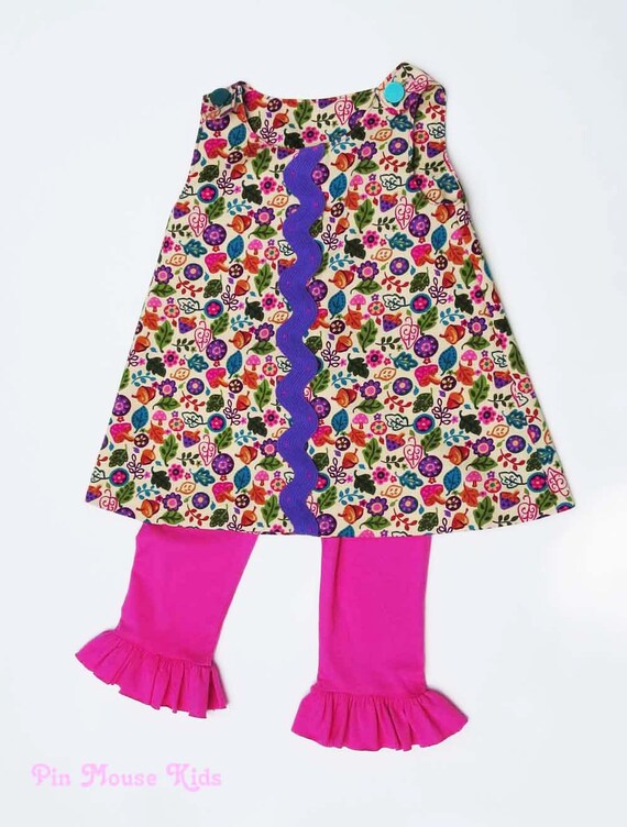 Jumper Dress and Ruffled Leggings for Baby Girls by PinkMouseKids