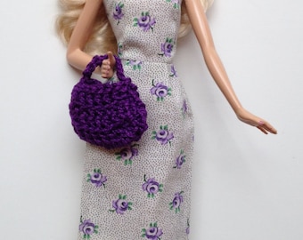 ONLY 2 LEFT! Barbie Clothes Handmade Lavender Floral Strapless Dress (S613)