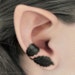 Dark Forest Right Ear Cuff - Black Leaves Filigree