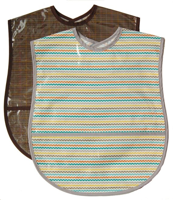 2 Extra Large Adult Bib Set Choose any 2 Fabrics by SewAliceBibs