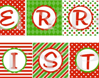 merry christmas letter banner printable
