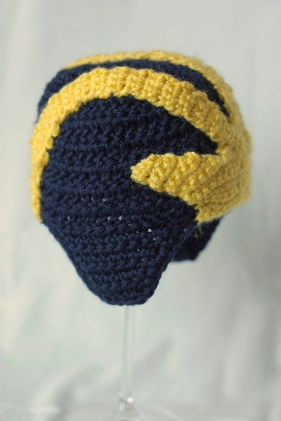 Crochet Michigan Wolverine Winged Football by sweetpeonydesigns