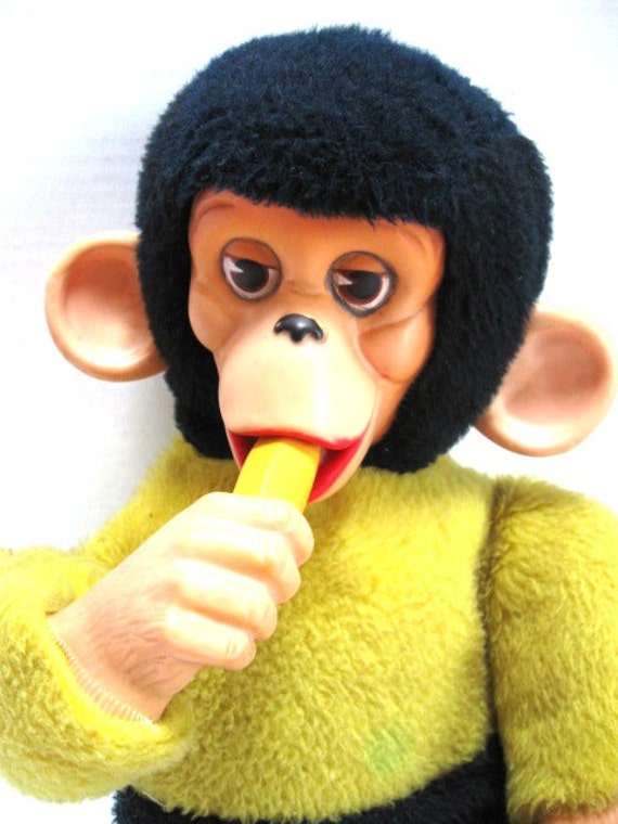 vintage toy monkey with banana