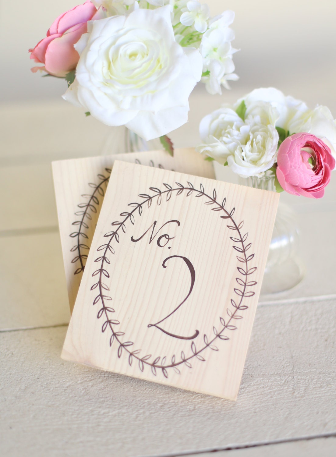 Rustic Chic Table Numbers Laurel Wreath Barn Country Wedding Decor NEW 2014 Design by Morgann Hill Designs
