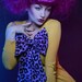 Oversized lilac black leopard print Pussy bow brooch pin - neck tie