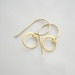 Gold Hammered Circle Drop Earrings Modern, Delicate, Minimalist, Geometric Jewelry, Gift For Her Under 25