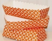 Paper Food Tray, 5 Orange Lattice Food Trays, Hot Dog Tray, Tailgate Party, Wings, Party Food Plate, Buffet Paper Food Tray, Halloween Party Il_170x135