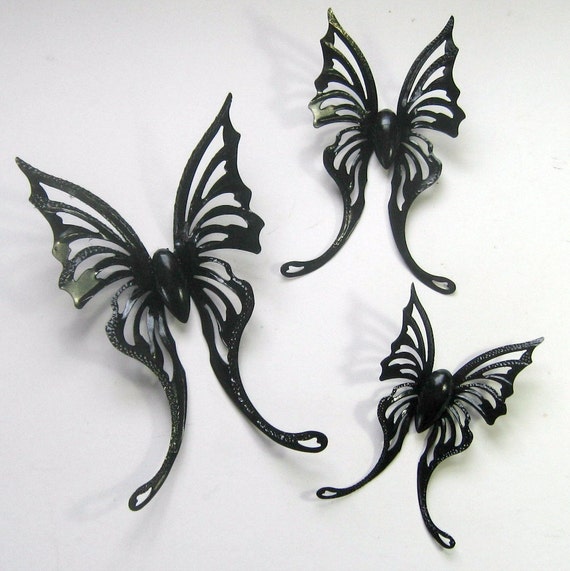 Black Butterflies Wall Decor Vintage Black Metal Butterfly