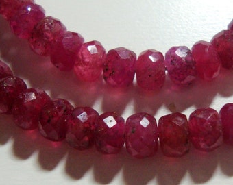 4.5-5mm, 1/2 strand, Pink Sapphire faceted Rondelles