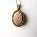 Antique Victorian Locket / Etruscan Style with Etched Birds and Original Tin Type Inside c.1860s