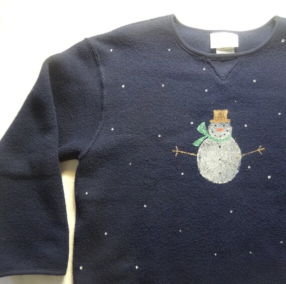 blue and white christmas sweater