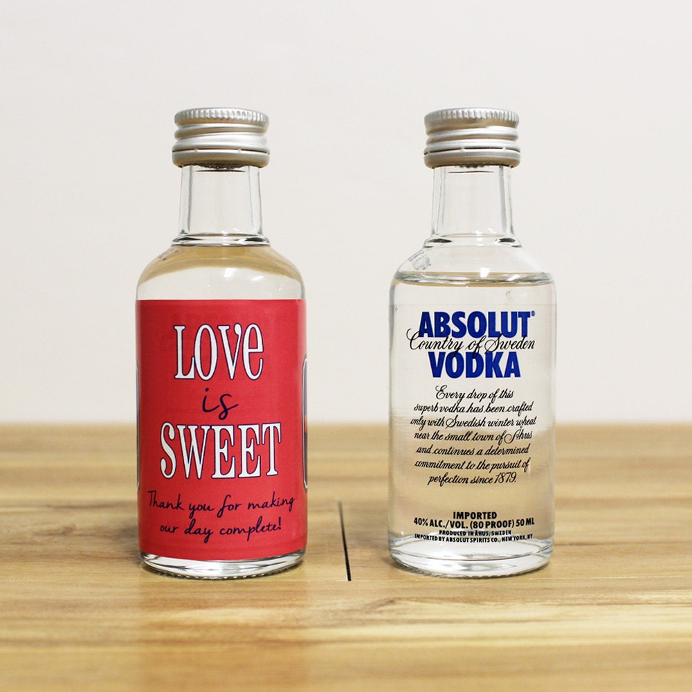 Custom Mini Bottle Labels Absolut Vodka by LiquidCourage on Etsy