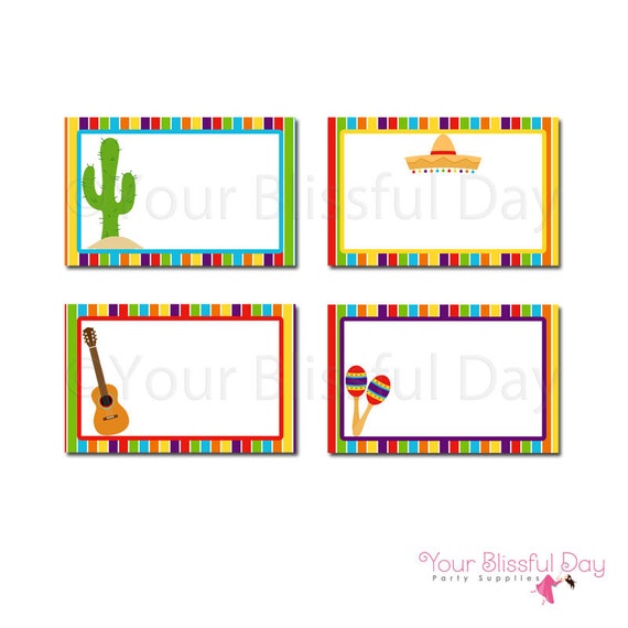 PRINTABLE Fiesta Label Tents Il_570xn