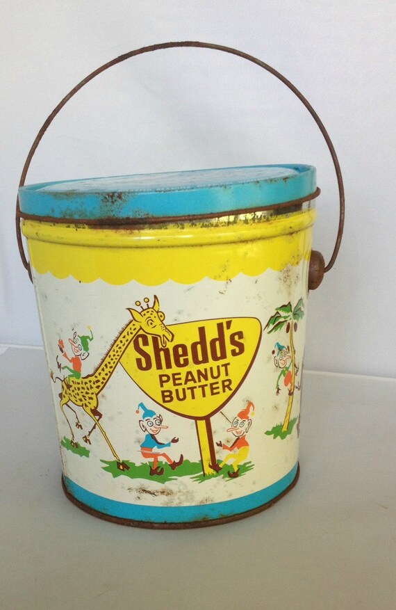 Shedd Peanut Butter Metal Bucket Five Pound by junkindatrunkgirls